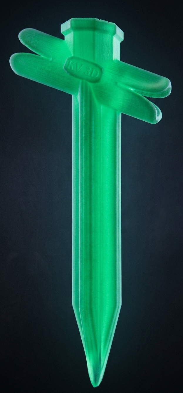 Glow in the dark tent peg